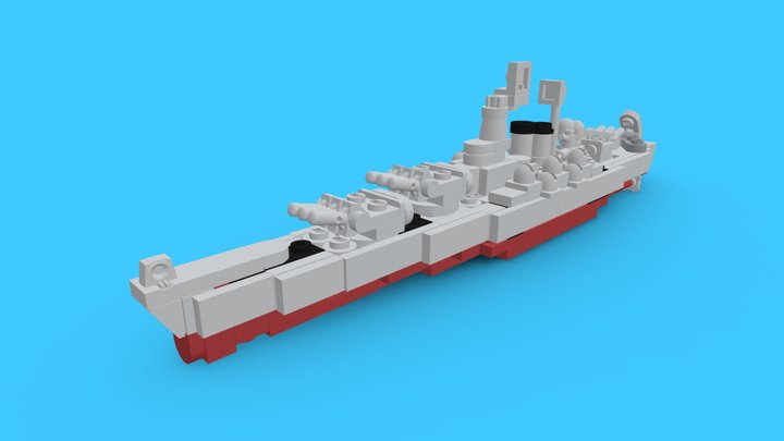 LEGO USS North Carolina Battleship MOC [#0164] 3D Model