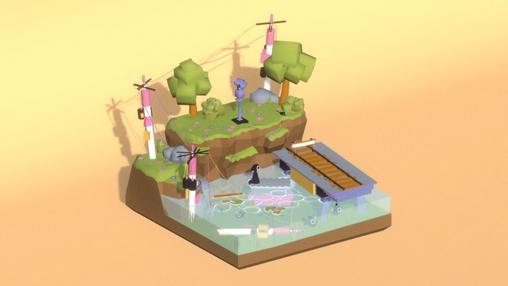 Simple Scene - DAE Game Art1 3D Model