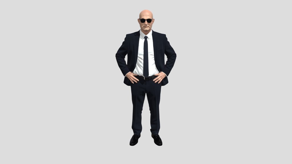 Confident Executive in a Navy Suit