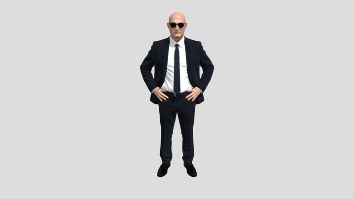 Confident Executive in a Navy Suit – Modèle 3D gratuit STL