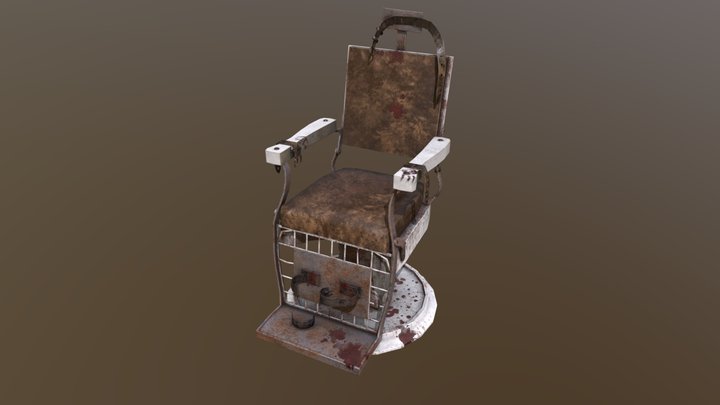 Abandoned asylum chair lower poly version 3D Model