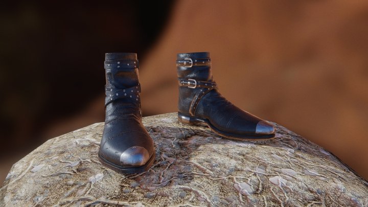 Leather Boots 3D Model