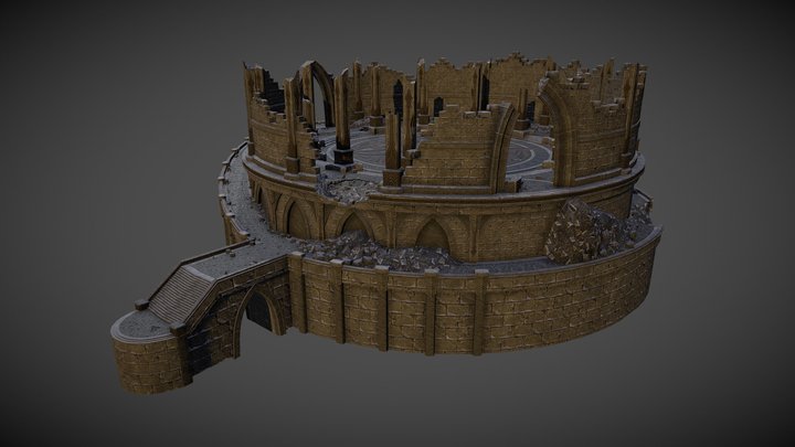 Ruined Tower 3D Model