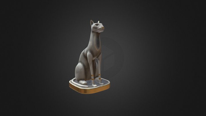Ancient Cat Statue 3D Model