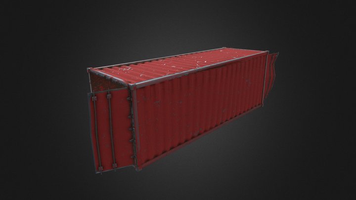 Broken up shipping container 3D Model