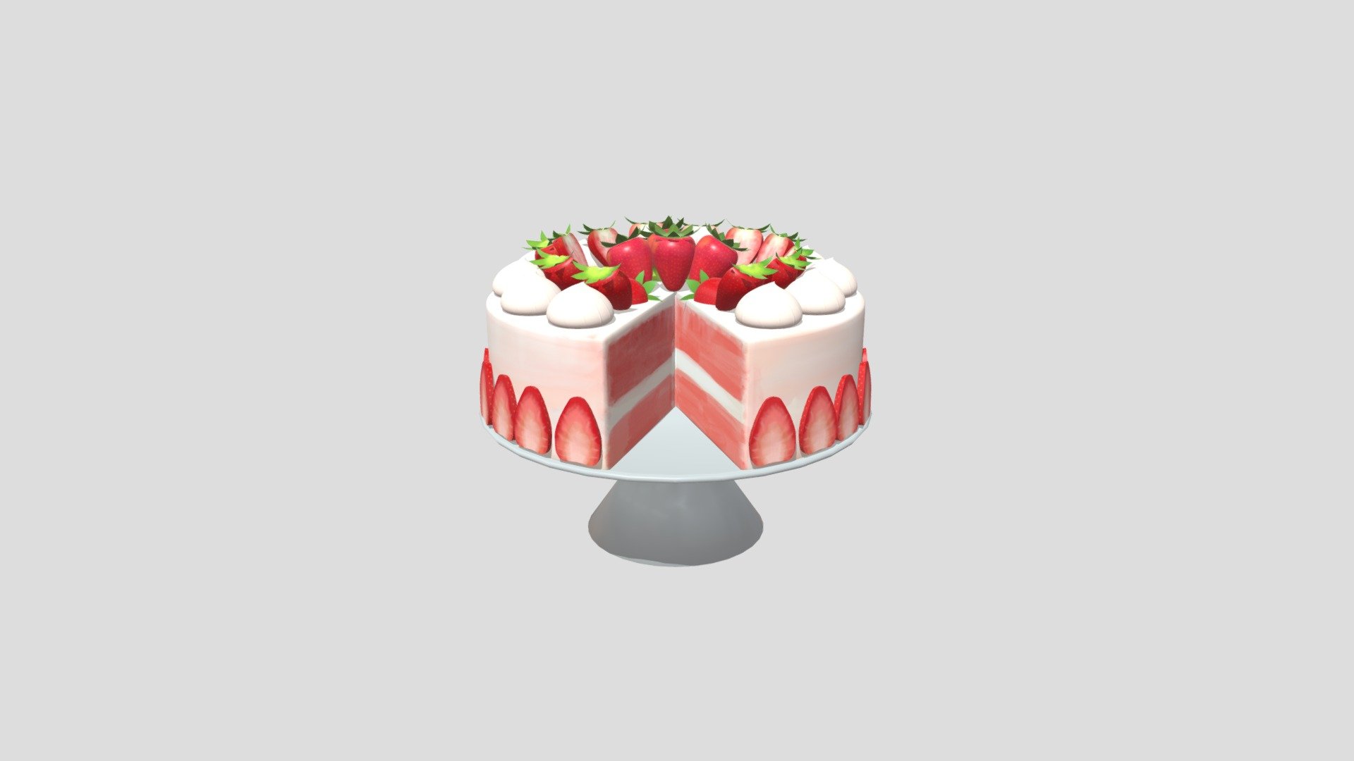 Strawberry Cake - Download Free 3d Model By Sofia.oyola [240d86a 