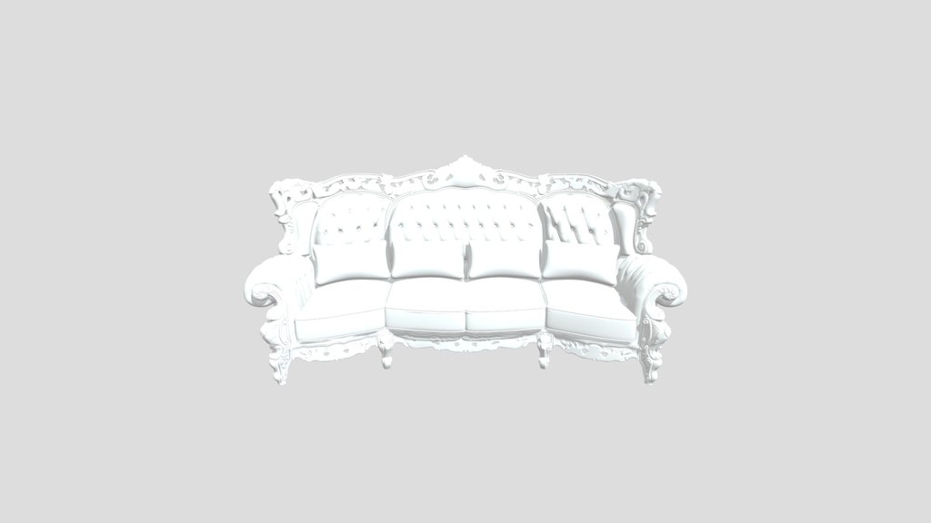 Royal Carved Leather Sofa