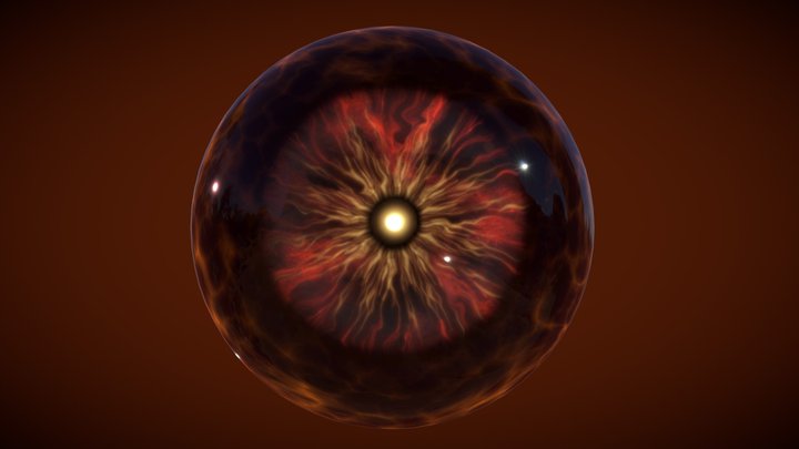 Red Vile Hatred eyeball - blender file 3D Model
