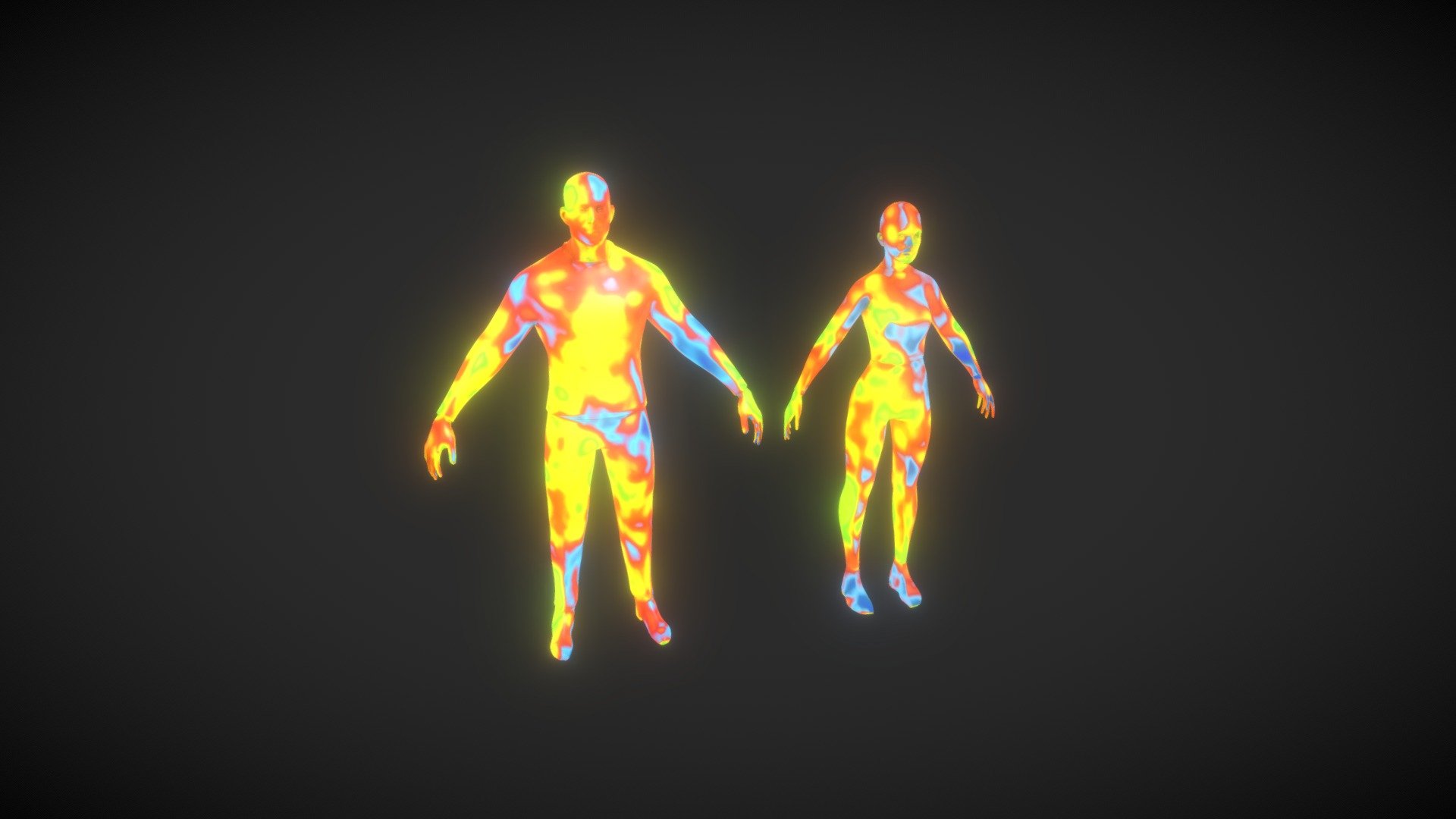Human Thermal Image Heatmap Male and Female