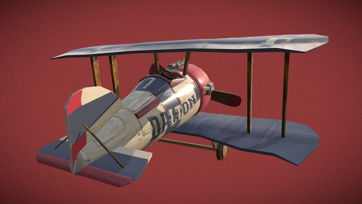 Stylized Circus Plane DAE 3D Model