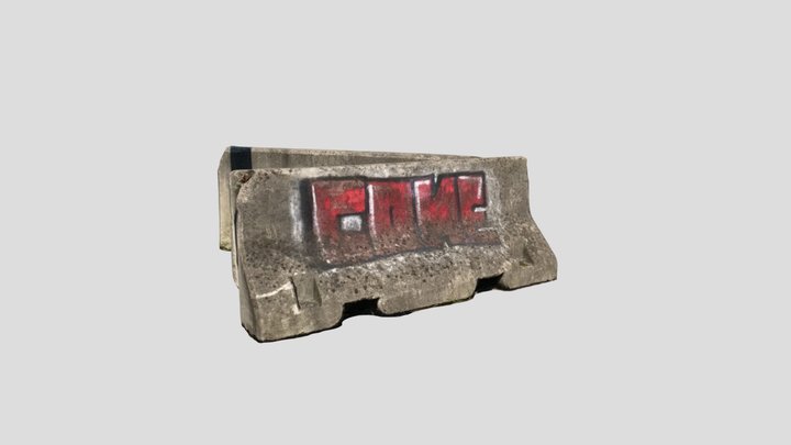concrete road barrier 3D Model