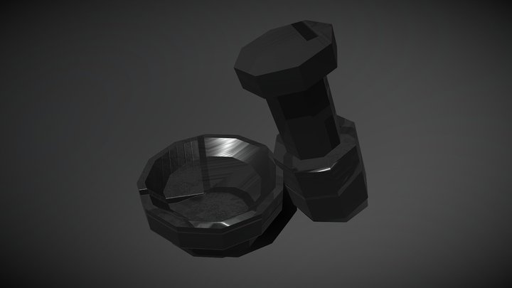 Leather Mortar & Pestle 3D Model