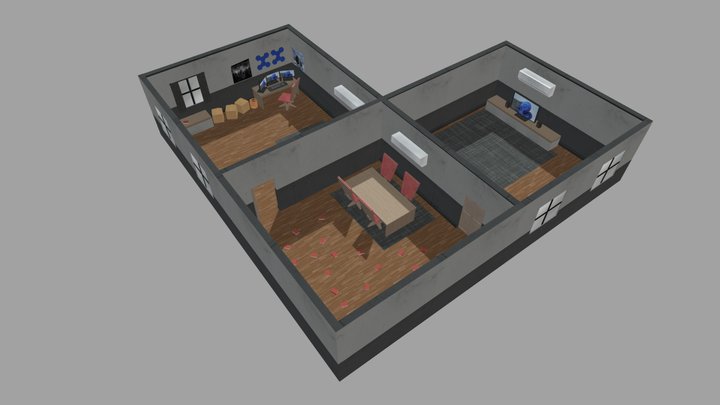 Top Down Interior Environment 3D Model
