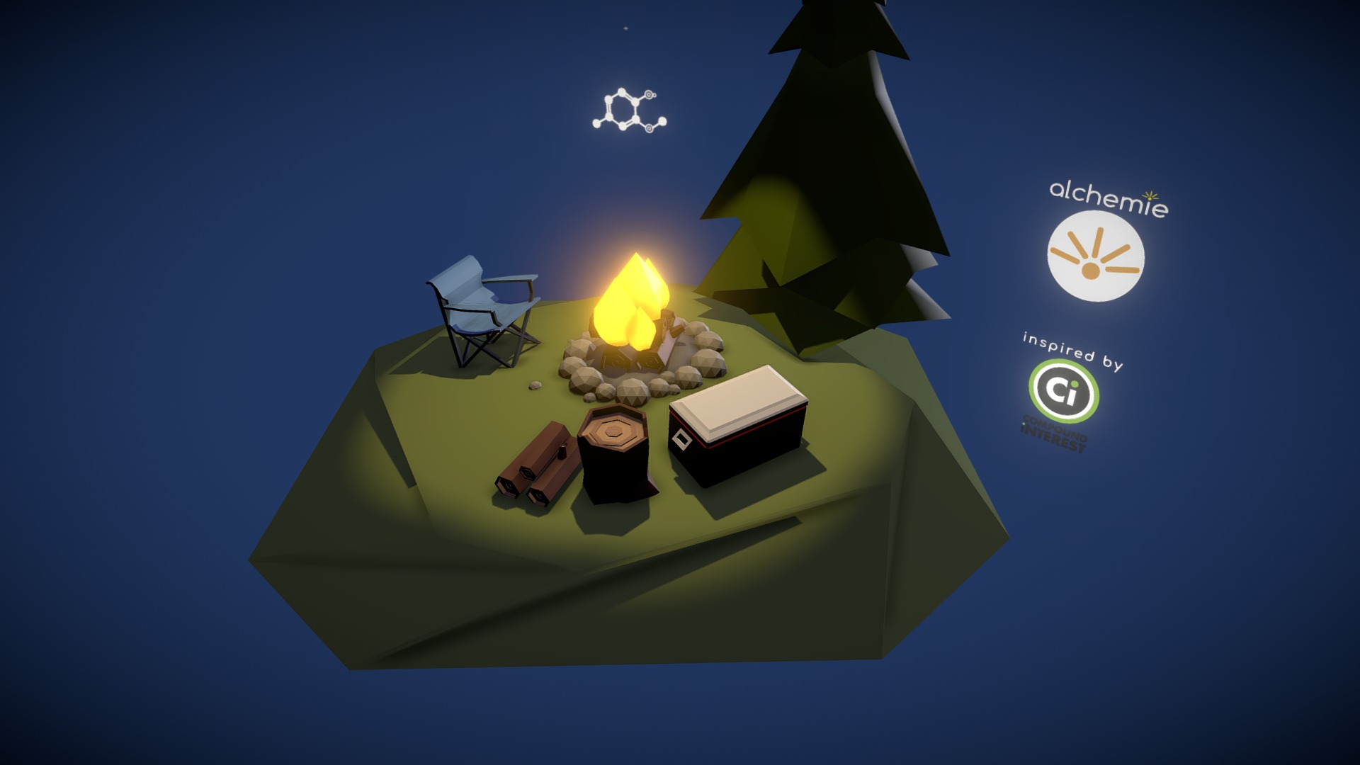 3D model Camp Fire – Compound Interest - This is a 3D model of the Camp Fire - Compound Interest. The 3D model is about a screenshot of a video game.