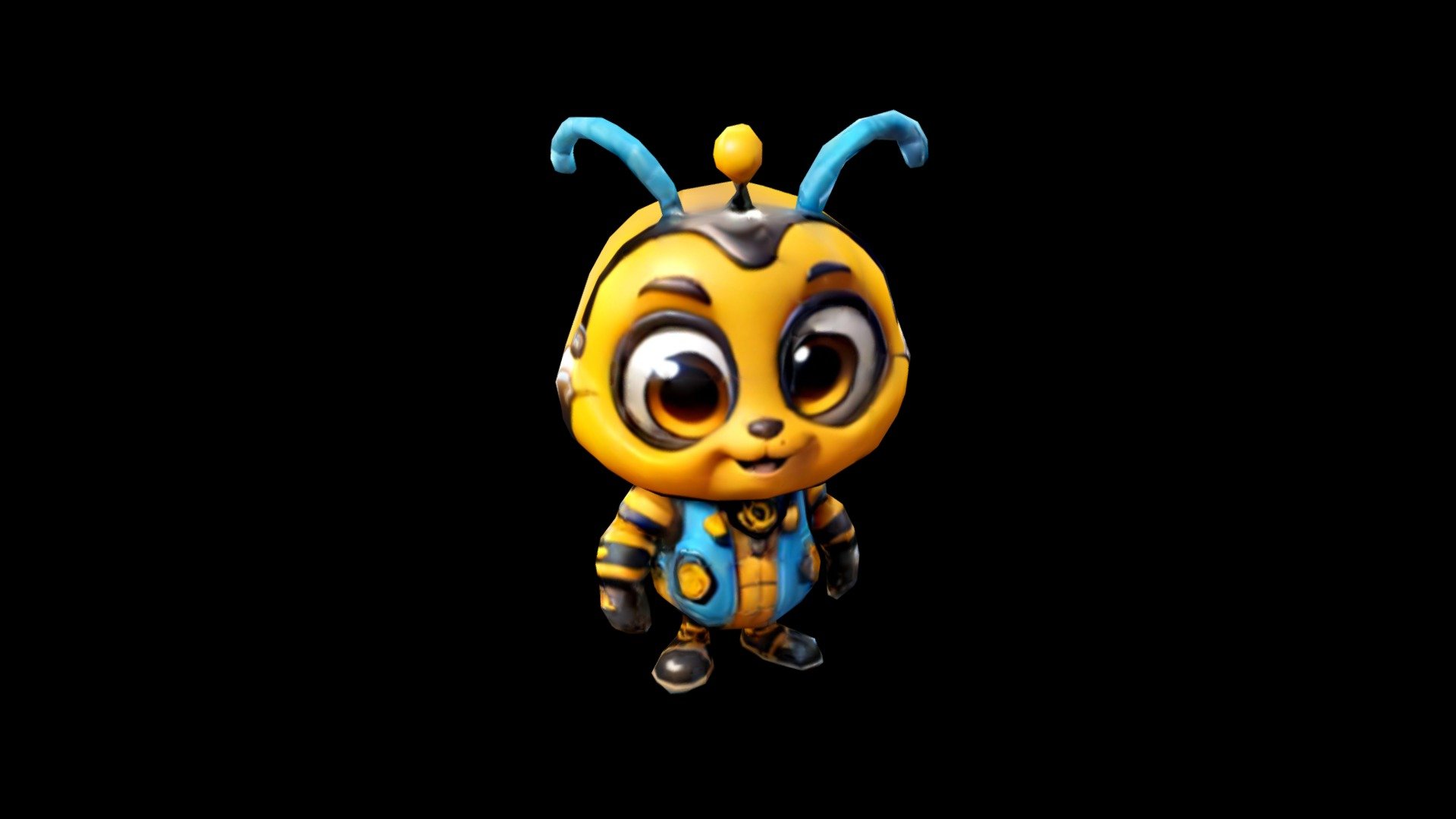 In the image, there is a 3D rendered bee charact - Download Free 3D ...
