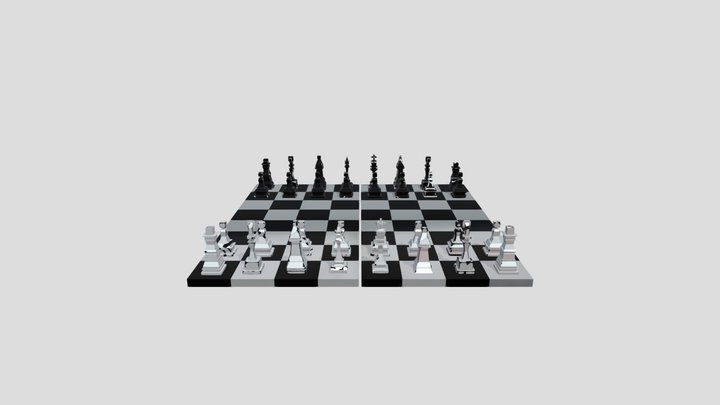 Chess game (obj,fbx,stl,ply,x3d,glb,blend) 3D Model