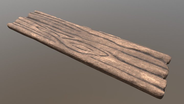 Stylized Wood Plank 3D Model