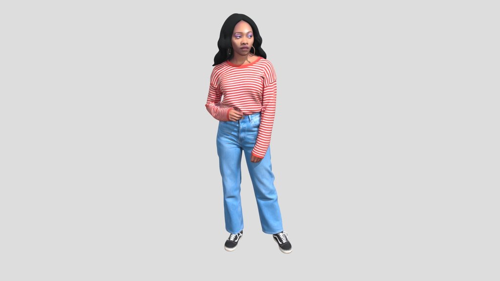 Red Striped Top and Blue Jeans