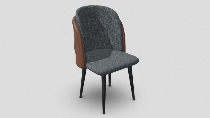 Chair Model with Leather Material 3D Model