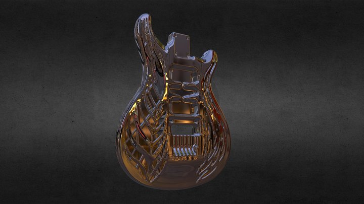 Blueberry Guitar Body 3D Model