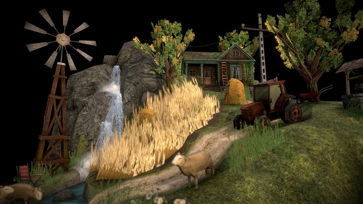 DAE Diorama retake – Small farm 3D Model