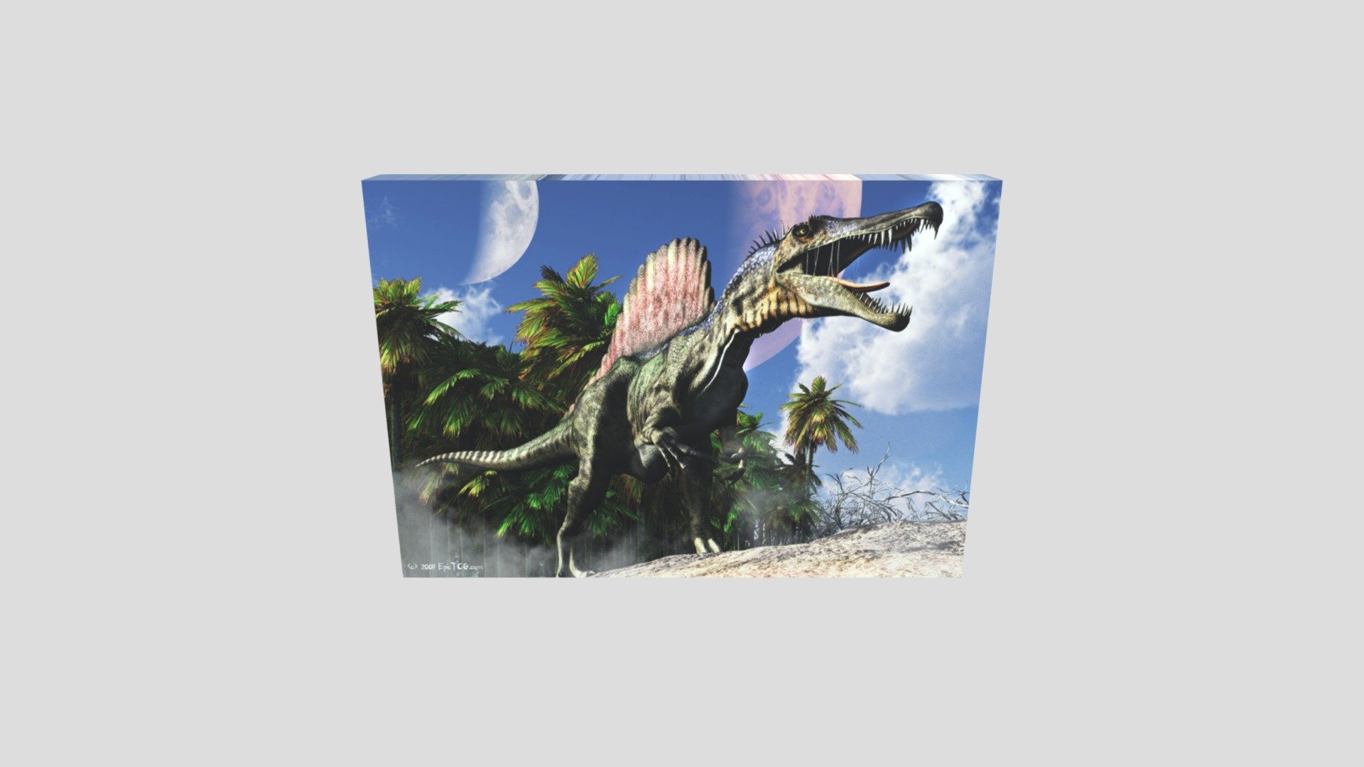 Spinosaurus in forest clearing