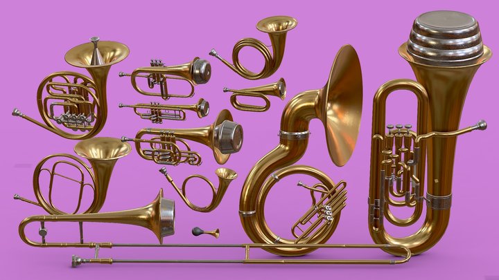 Brass Instrument Collection 3D Model