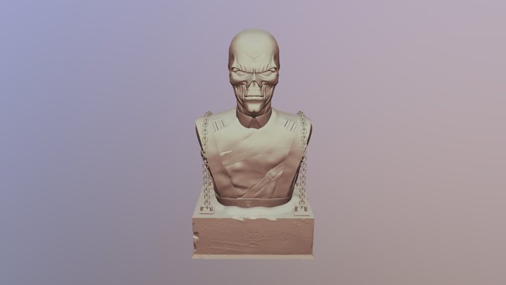 Red Skull High Poly N Oretopology 3D Model