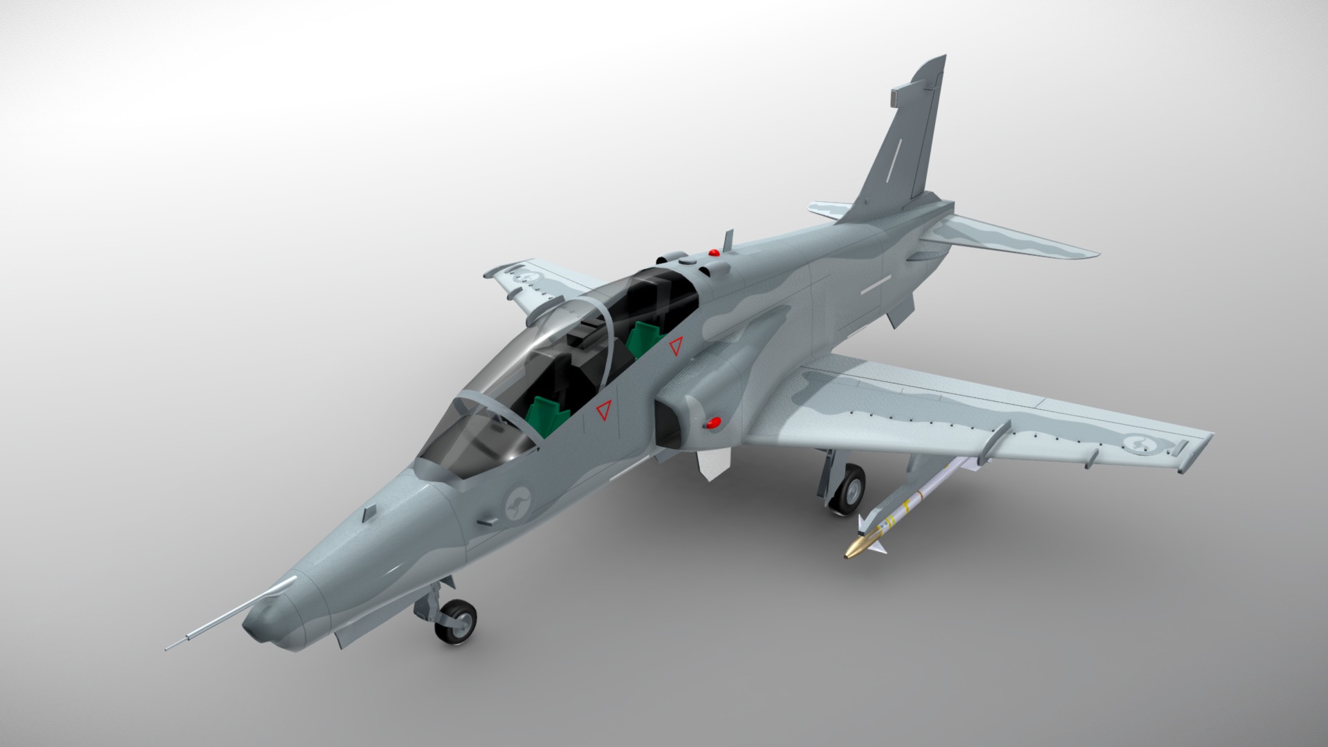 3D model Hawk 127 - This is a 3D model of the Hawk 127. The 3D model is about a jet flying in the sky.