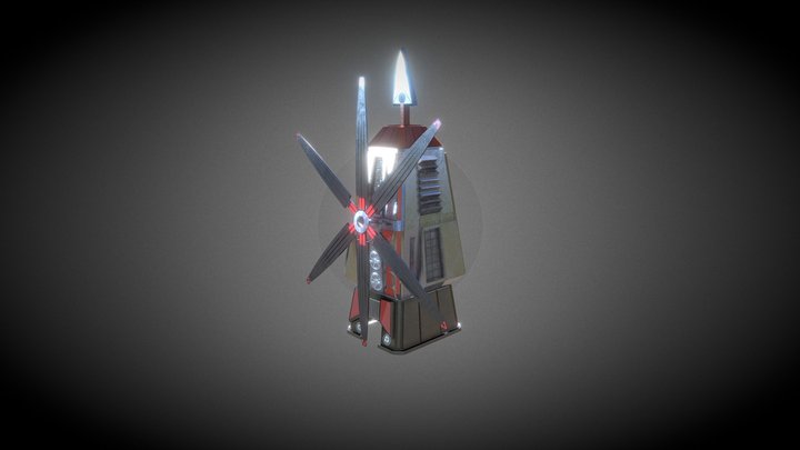 Student work - Game Asset - Futuristic Windmill 3D Model