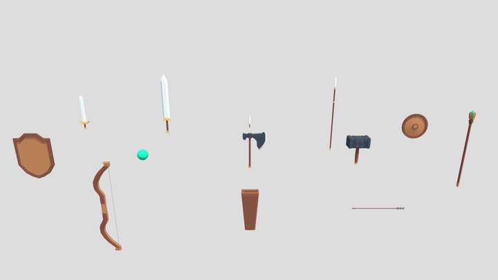 3D Lowpoly Weapon Asset Pack 3D Model