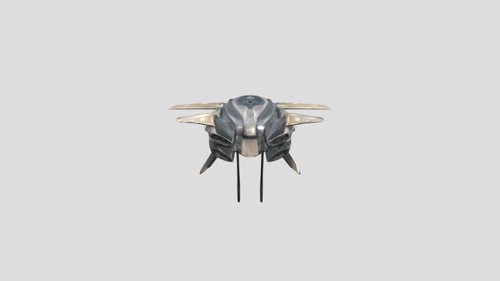 futuristic spaceship model on display 3D Model
