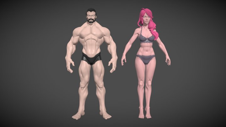 Stylized Male & Female Character Base Pack
