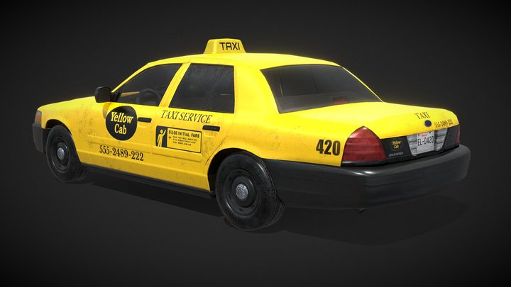 2001 Crown Victoria Taxi Game Prop 3D Model