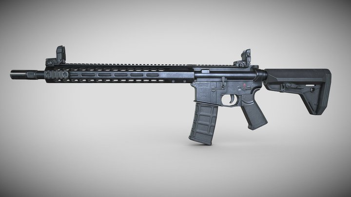 AR 15 DMR 3D Model