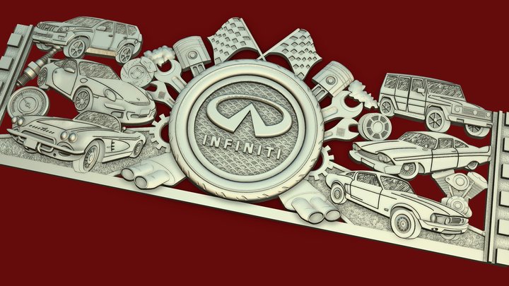 Барельеф | Автомобиль | Инфинити 3D Model