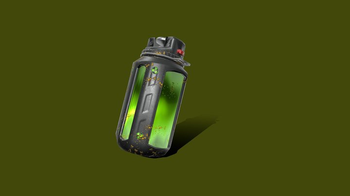 Sci-Fi Bio Hazard Grenade (Game Ready) 3D Model