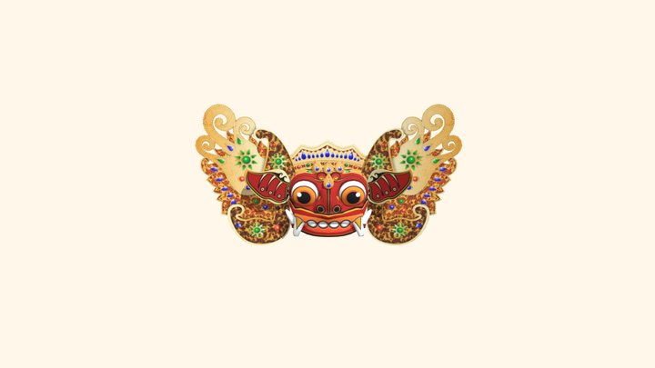Barong Face Mask- Low Poly 3D Model
