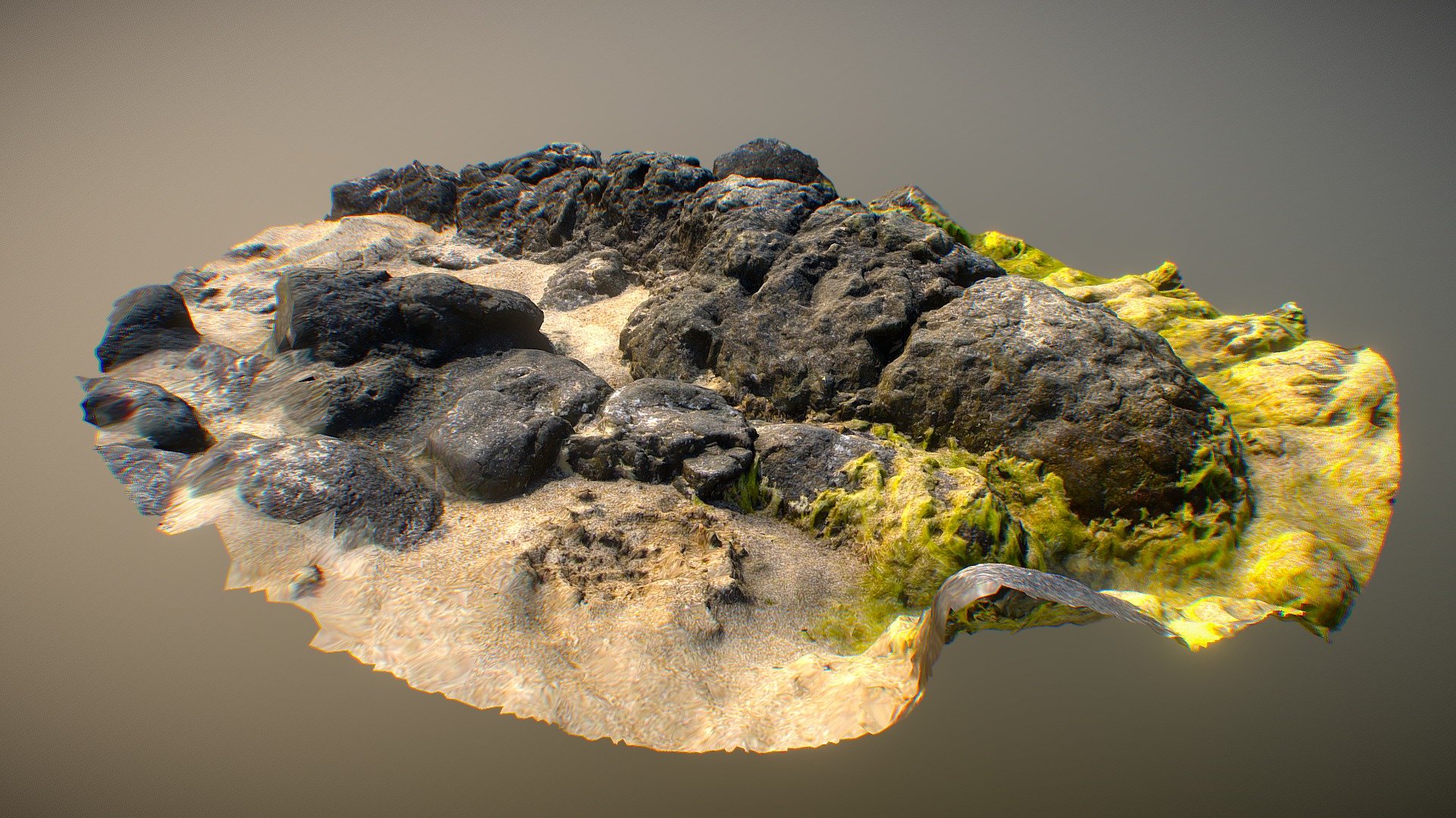 Beach rock  formation 01 Download Free 3D model by 