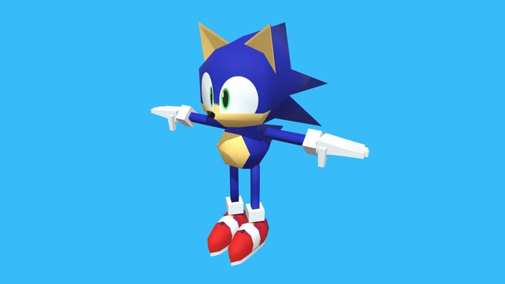 Movie Sonic (Low Poly Version) 3D Model
