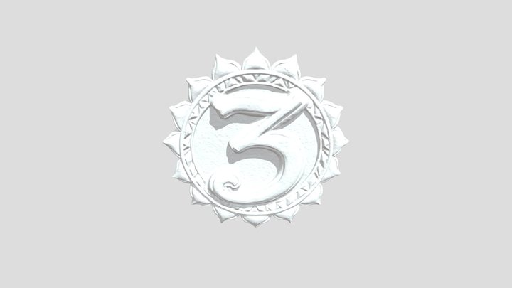 Golden Emblem of Number 3 - 3 Magic Words Movie 3D Model