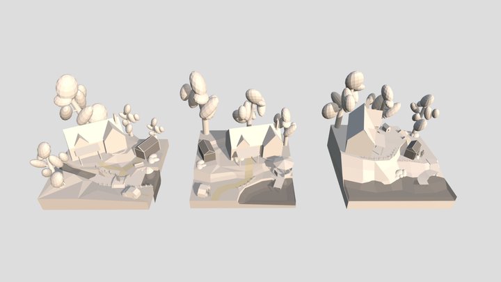 Grandma's House - Diorama and House blockout 3D Model