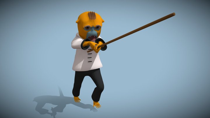 Rigged Kung Fu Warrior Monkey 3D Model