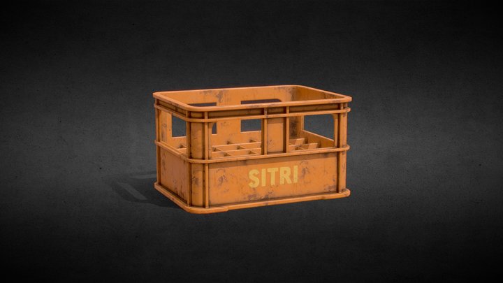 Dirty Beer Plastic Crate 3D Model