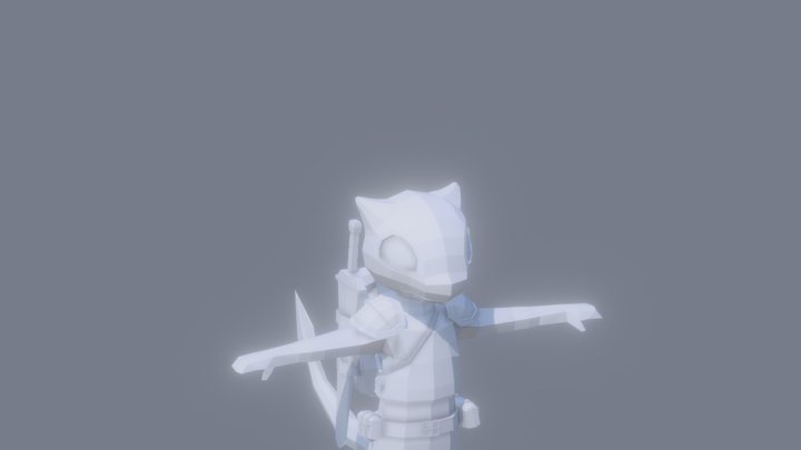 Low Poly Humanoid Dragon 3D Model