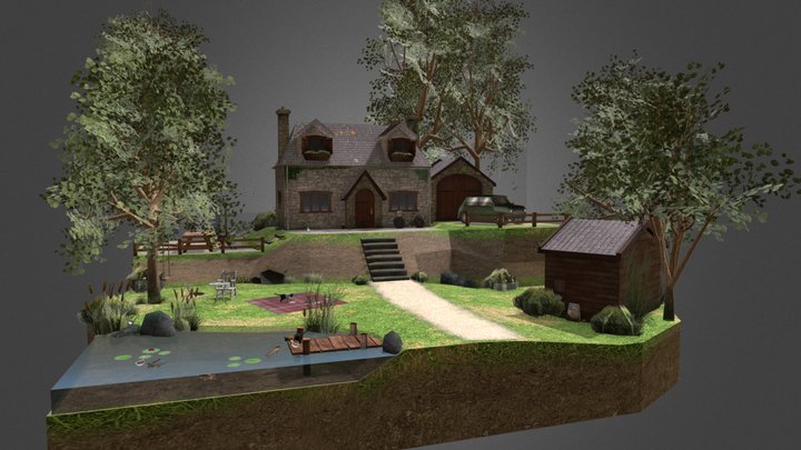 DAE Diorama - Grandma's House 3D Model