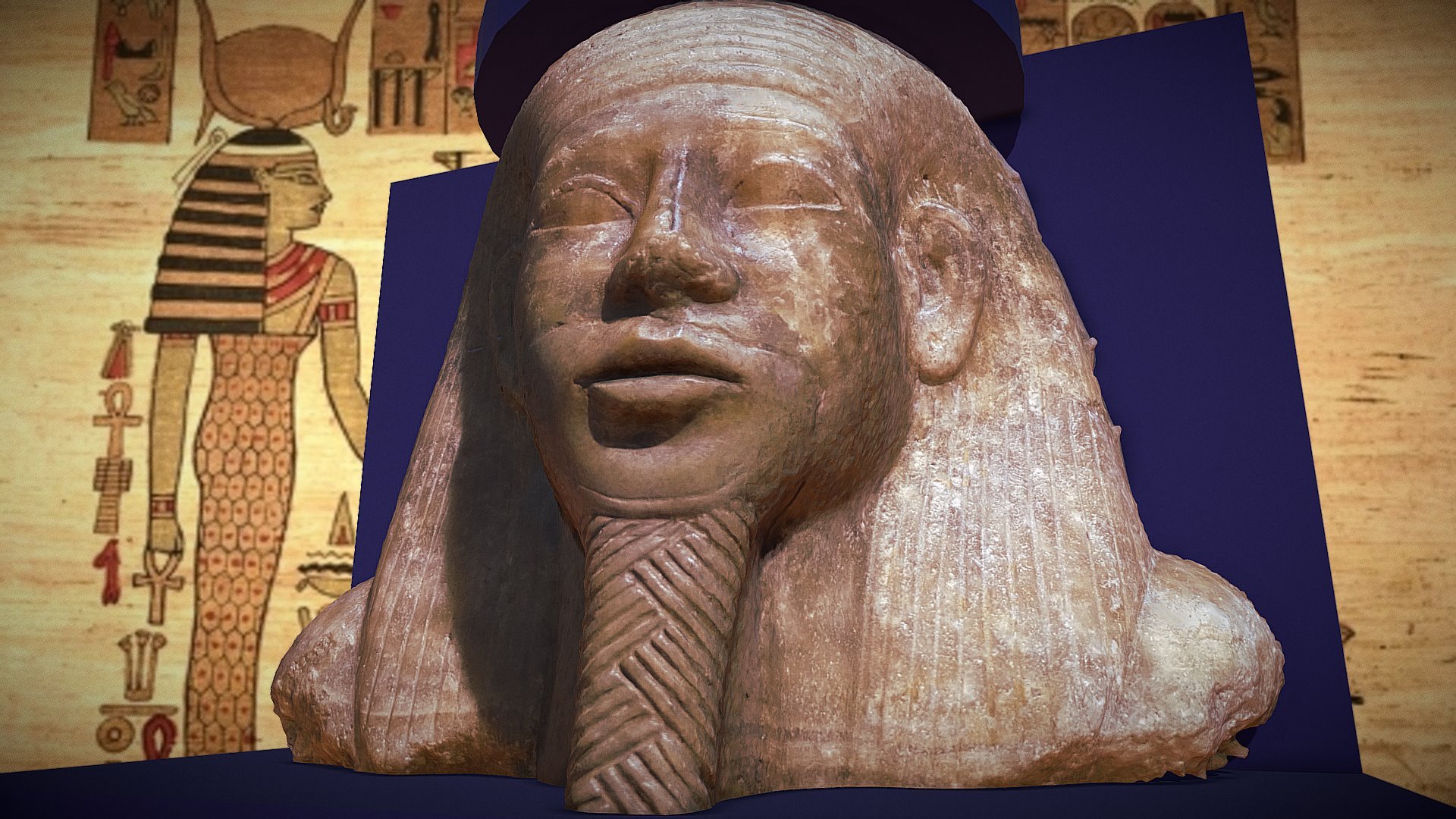 Busto egipcio de alabastro