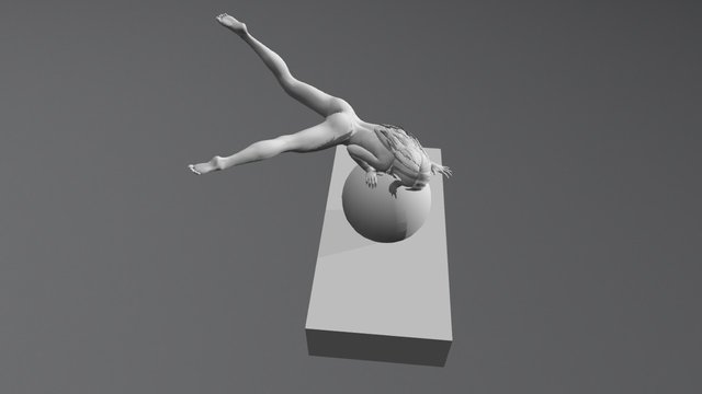 Left Hand Face Down Girl 3D Model