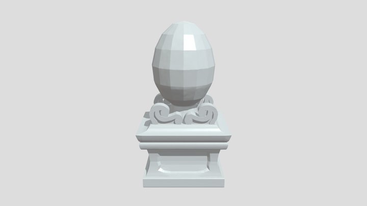 Ornamental stone pedestal with egg-shaped top 3D Model