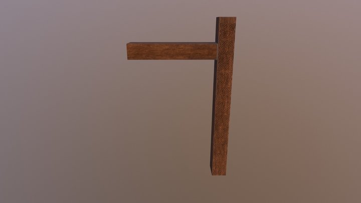 Wooden Beam - Viking Hall 3D Model